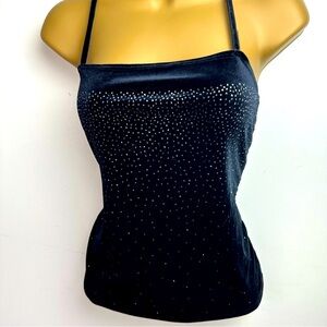 Time Together Black Vintage 90’s/Y2K Glitter GlamGoth Velvet Fairy Grunge Top M?